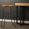 Wood and Metal Bar Stool 30.5 Inch Height Natural Bucket Seat for Home Seating By Melrose - 3 of 3