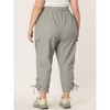 Agnes Orinda Women's Plus Size Drawstring Elastic Waist Cargo Pants with Pockets - 4 of 4