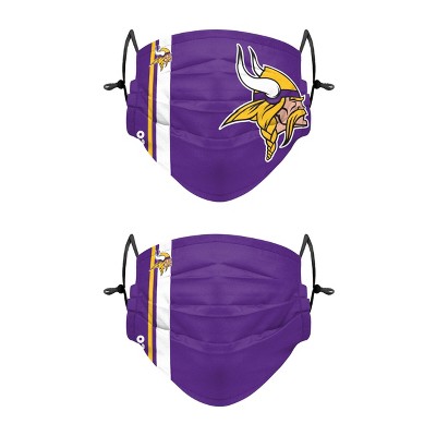 NFL Minnesota Vikings Adult Gameday Adjustable Face Covering - 2pk