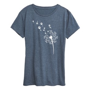 Women's - Instant Message - Pawprint Dandelion Short Sleeve Graphic T-Shirt - 1 of 4