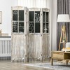 NicBex 4-Panel Room Divider Folding Privacy Screen with Black Boards & Wood Legs Partition for Home & Office - 2 of 4