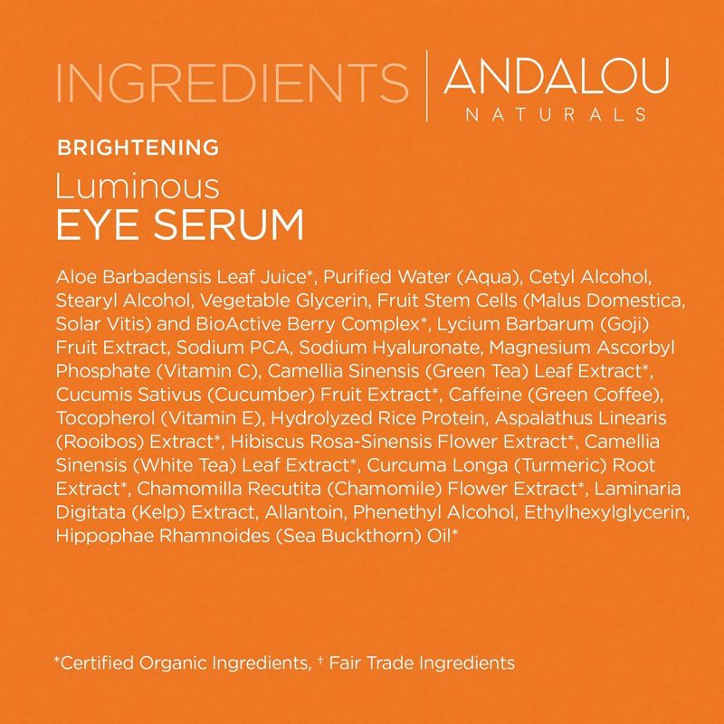 Andalou Naturals Luminous Eye Serum - 0.6 fl oz, 5 of 8