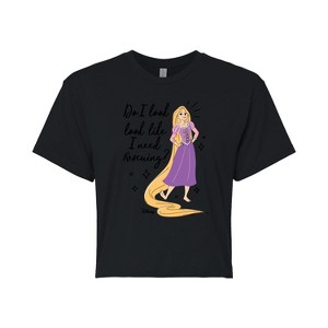 Women's - Disney Princess - Rapunzel Rescuing Cropped Graphic T-Shirt - 1 of 4