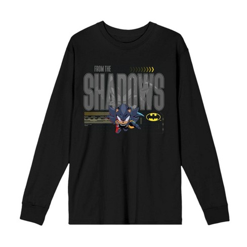 Dc X Sonic The Hedgehog From The Shadows Shadow X Batman Grayscale Outline Adult Crew Neck Long Sleeve T shirt Target