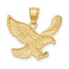 Black Bow Jewelry 14k Yellow Gold Diamond Cut Eagle Pendant, 20mm (3/4 inch) - 3 of 4