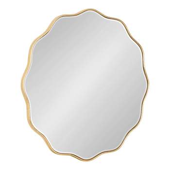 Kate & Laurel All Things Decor Viona Round Scalloped Mirror Gold