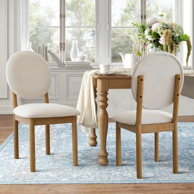 Caille Linen King Louis Back Dining Chairs in Beige