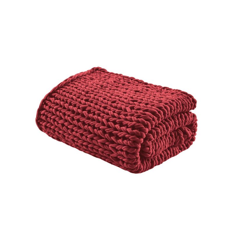 50"x60" Chunky Double Knit Handmade Throw Blanket - Madison Park, 1 of 15