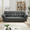 Couches for Living Room, 84'' Sofas with Removable Pillows and Curved Armrests, Minimalist Comfy Teddy Fleece Small Couch with Convenient Side Pockets - 3 of 4