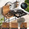 40" Makeup Vanity Desk with 3-Mode Lighted Mirror & Wireless Charging Station , Vanity Table with Drawer & 3 Open Shelves, Dressing Table for Bedroom - 3 of 4
