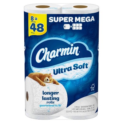 Charmin Ultra Soft Toilet Paper - 8 Super Mega Rolls