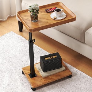 COZONY C Table End Table with Wheels - Adjustable Height 360° Swivel TV Tray Table for Sofa & Bed - 1 of 4