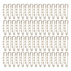 Unique Bargains Plated Metal Large Safety Pins with 3 Loops DIY Garment - 1 of 4