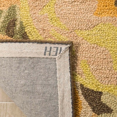 Hand Tufted Gold Floral Wool Area Rug 3' x 5'