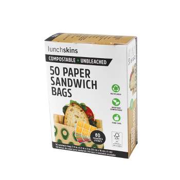 Lunchskins Non Wax + UnBleach Kraft Sandwich Bags Avocado - 50ct