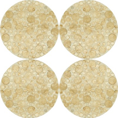 Gold Capiz Shell and Resin Round Placemats, Set of 4