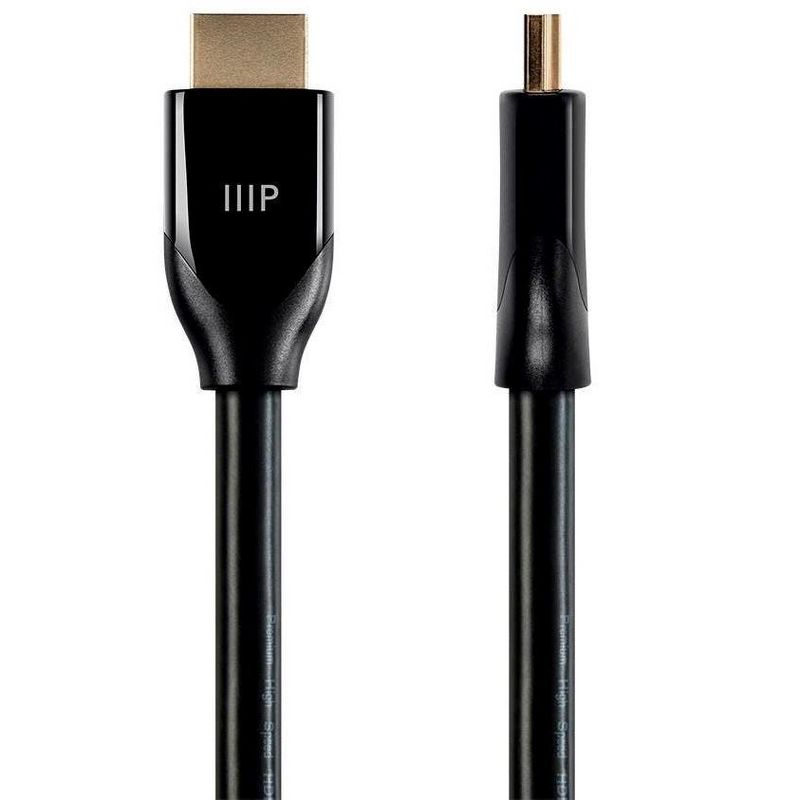 Monoprice HDMI Cable - 3 Feet - Black | Certified Premium, High Speed, 4K@60Hz, HDR, 18Gbps, 28AWG, YUV 4:4:4, Compatible with UHD TV and More, 1 of 5