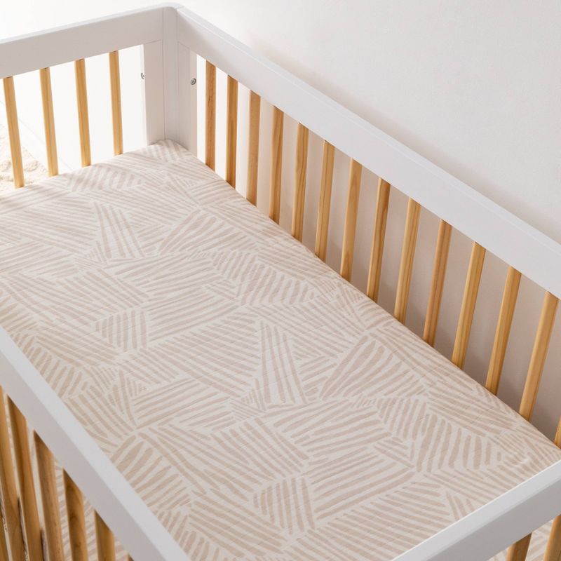 Babyletto Oat Stripe Muslin Crib Sheet, 2 of 9