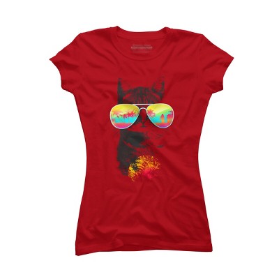 Junior's Design By Humans Cat Breeze By Artemple T-Shirt