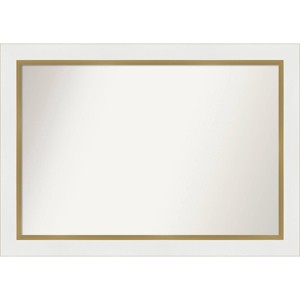 Amanti Art 41" x 29" Non-Beveled Eva Bathroom Wall Mirror White : Gold Frame, Vanity Accessory - 1 of 4