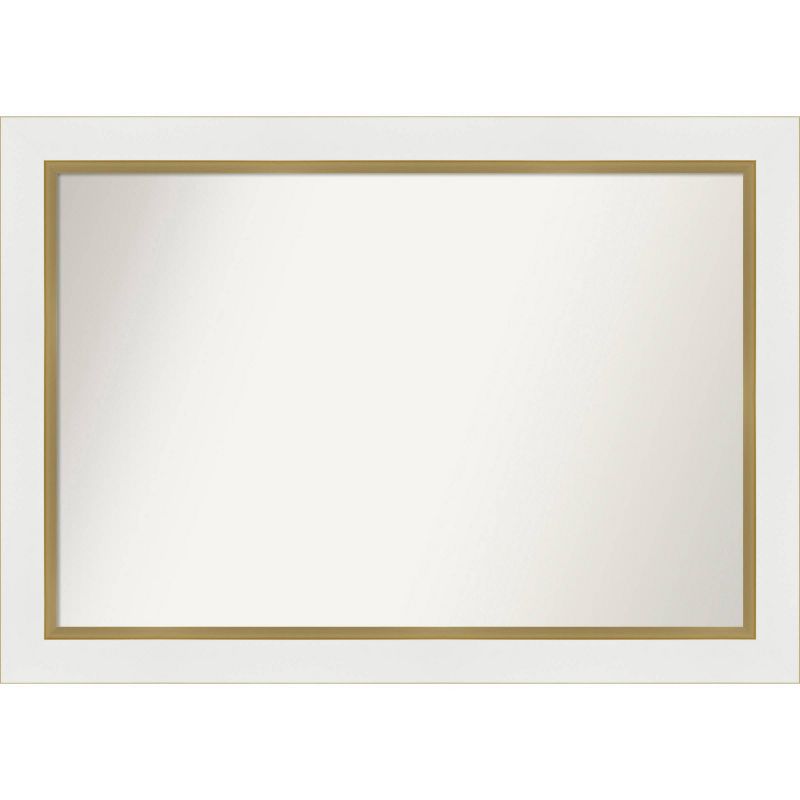 41&#34; x 29&#34; Non-Beveled Eva White Gold Wall Mirror - Amanti Art, 1 of 11