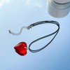 Mullike Chunky Heart Choker - Black Velvet Bow Pendant Y2K Necklace for Women - 4 of 4