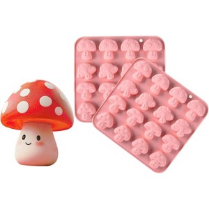 JDICTION 2-Piece 3D Mushroom Silicone Mold Set for Candy, Chocolate, Gummies, Ice Cubes & Fondant Decorations - 1 of 4