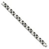 Black Bow Jewelry Men's 11mm Checkered Stainless Steel Bracelet, 8.25 Inch - 2 of 4