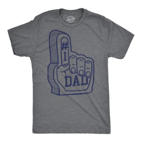 Мужские футболки Crazy Dog T-Shirts, Inc. Mens Funny T Shirts Number One Dad Foam Finger Sarcastic Fathers Day Graphic Novetly Tee for Men - Crazy Dog Men's T Shirt Gift for Dad Dark Grey L