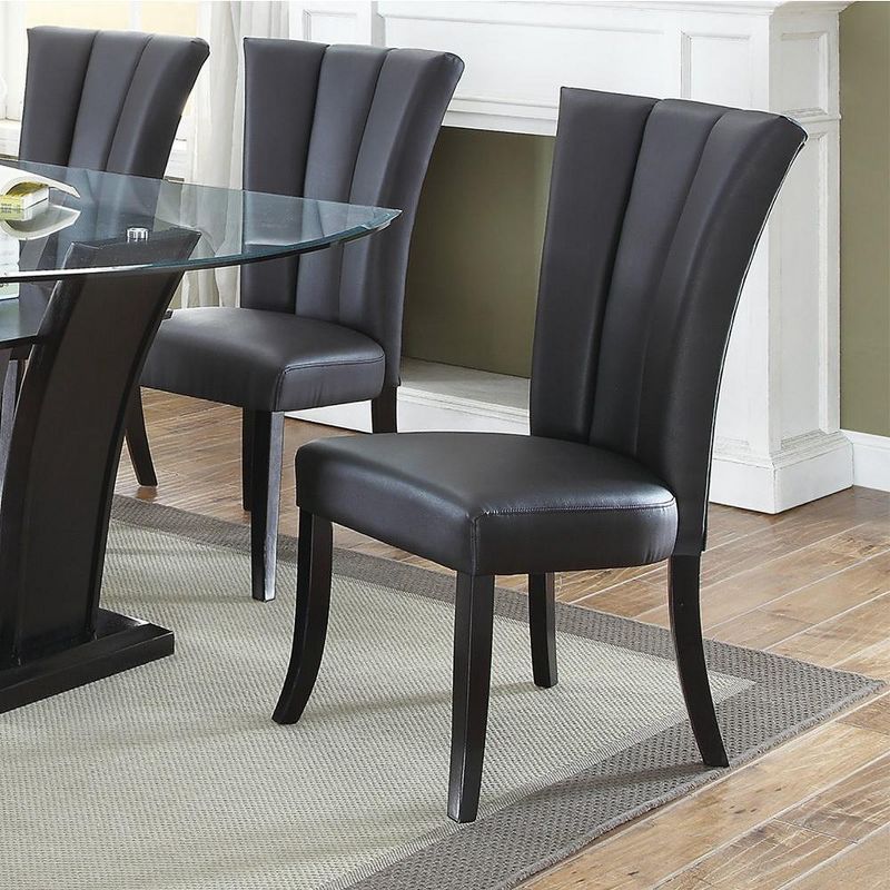 Simple Relax Set of 2 Faux Leather Dining Chairs, Black, 2 of 6