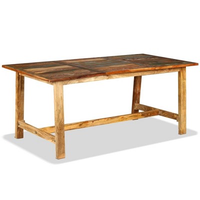 vidaXL Dining Table Multicolored Reclaimed Wood Large Industrial