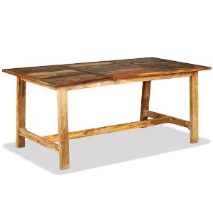vidaXL Dining Table Multicolored Reclaimed Wood Large Industrial - 1 of 4