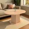 Mshliw Extendable Round Dining Table with Leaf, Hexagon-Base, MDF and Rubberwood Frame, Sofa Table, Seats Up to 6, 47.24"-63" (only table) - 3 of 4