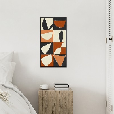 Sylvie Black Framed Abstract Canvas Wall Art, 14 x 27 Inches