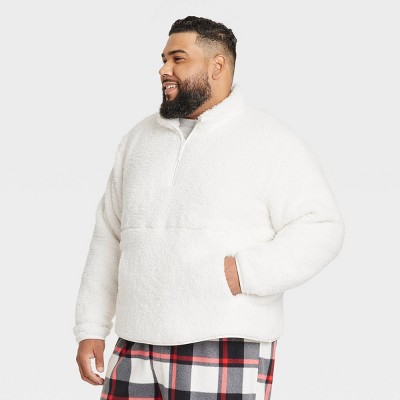 Men's Faux Shearling Matching Family Half Zip-up Sweatshirt
