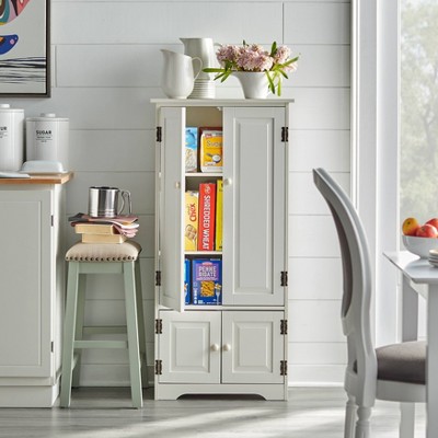 Tall White Freestanding Cabinet with Adjustable Shelving