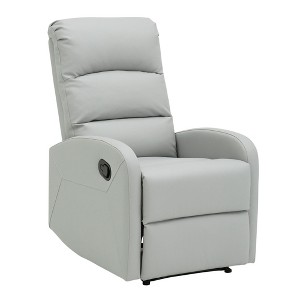 Contemporary Faux Leather Recliner Chair with Foam Padding and Manual Recline for Living Room - 1 of 4