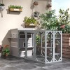 3 Story Outdoor Wooden Cat House with Asphalt Roof Raised Floor Escape Doors Jump Platforms,Feral Cat Shelter for Multiple Cats - LAOTIES - 3 of 4