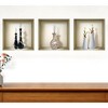 HomeRoots Set of Three Ray Faux Niche 3D Peel and Stick Wall Decals - 2 of 4