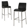 Set of 2 Bar Stools Leather Counter Bar Stools with Metal Frame,Bar Chairs for Dining Rooms,Kitchens Islands-Christopher Knight Home - 2 of 4