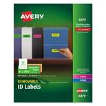 Avery High-Visibility Removable ID Labels Laser/Inkjet 1 x 2 5/8 Asst. Neon 360/PK 6479