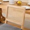 Lyngins 2-Piece Louis Armless Dining Chairs with Square Rattan Backrest & Exquisitely Carved Solid Wood Frame, French Kitchen Chair for Living Room - 4 of 4
