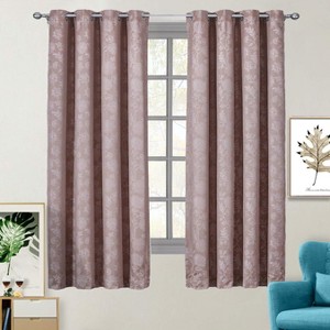 100% Blackout Curtain Panels Fannie - Woven Jacquard Triple Pass Thermal Insulated (Set of 2 Panels) - 1 of 4