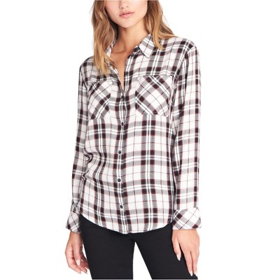 Sanctuary Clothing Womens Plaid Button Up Shirt