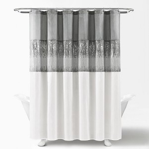 Night Sky Shower Curtain Gray/White 72X72 - 1 of 4