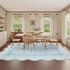 Scalloped Washable Rug Area Rugs for Living Room, Non Slip Low Pile Soft Throw Carpet, Stain Resistant Indoor Foldable Floor Mats - 2 of 4