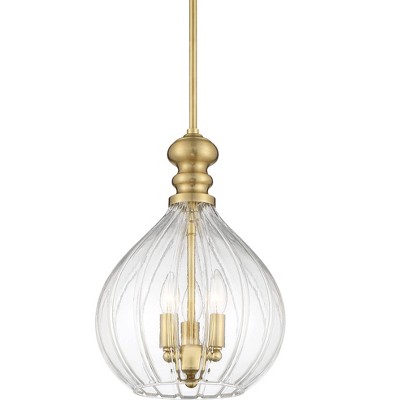 Possini Euro Design Mikel Soft Gold Linear Island Pendant Chandelier 42  Wide Modern Clear Glass Shade 6-Light Fixture for Dining Room House Kitchen