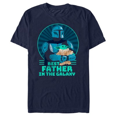 Men's Star Wars The Mandalorian Father's Day Best Father in the Galaxy T-Shirt