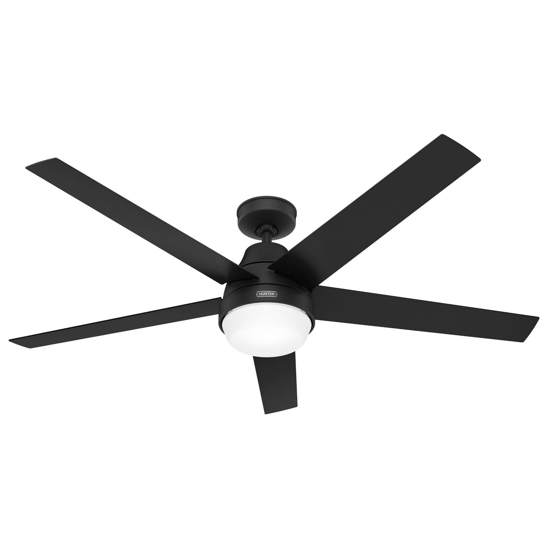 Hunter 60" Aerodyne Ceiling Fan, Fresh White Finish, Integrated Light Kit, 5 Blades, DC Motor