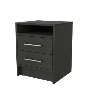 JUJABU Elegant Nightstand with Two Drawers, Concealed Shelf - 1 of 4